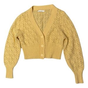 OAK + FORT Knit Long sleeve Cardigan In Soft Yellow Size S
